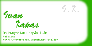 ivan kapas business card