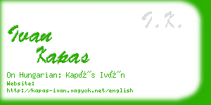 ivan kapas business card